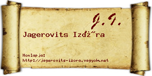 Jagerovits Izóra névjegykártya